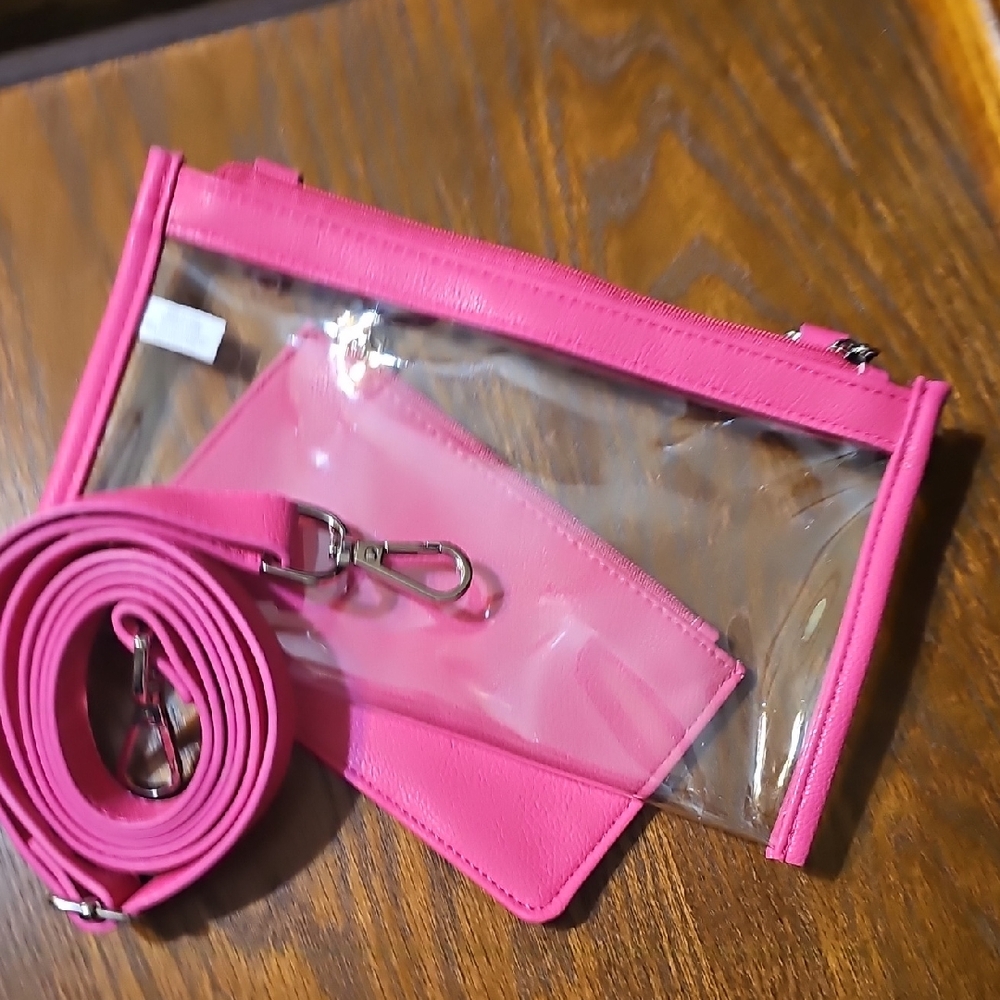 Thirty-One Pink Clear Crossbody Bag